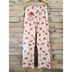 Brief Insanity Mushroom Pajama Pants Small Choose Happy Red Toadstool Lounge